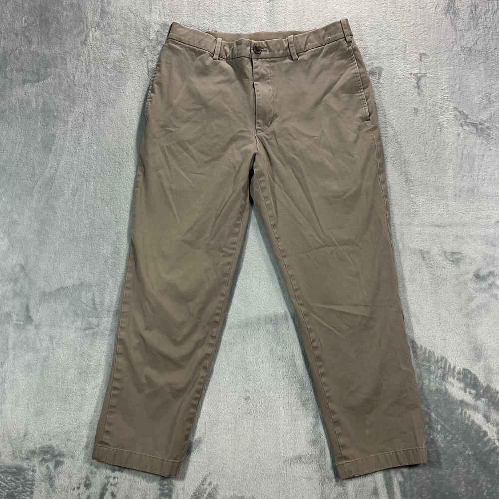 Uniqlo Smart Ankle Pants Mens S Tan 2-Way Stretch Tapered Chinos 321-452112